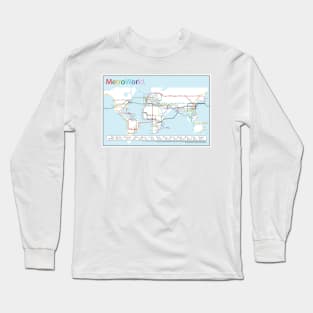 Reimagining the planet: MetroWorld fantasy transportation map Long Sleeve T-Shirt